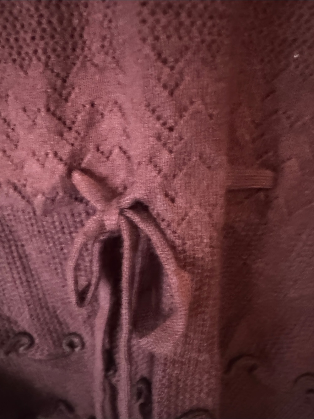 Altar'd State Maroon Ruffle Drawstring Knit Sweater Top - Picture 4 of 6